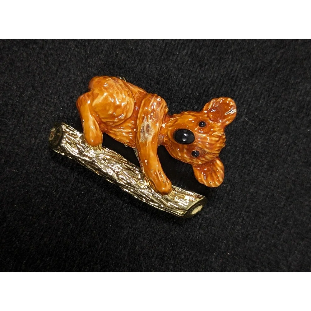 Vintage Gerry's Brown Koala‎ Bear Gold Tone Figural Brooch Pin